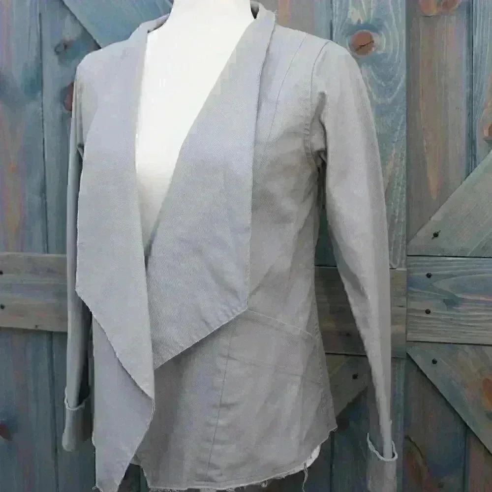 Robin Lane Canvas Friday Grey Jacket Size 1 Small 6 8 - Picture 6 of 13